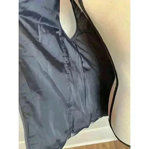 Lands' End Down Feather Puffer Vest Shiny Gray Full Zip Women's Size M - Picture 10 of 16